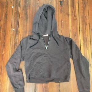 Brown Cropped Hoodie